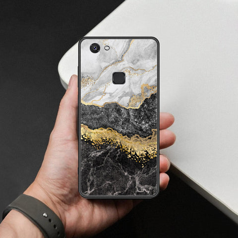 Vivo V7 Cover - Colorful Marble Series - HQ Ultra Shine Premium Infinity Glass Soft Silicon Borders Case