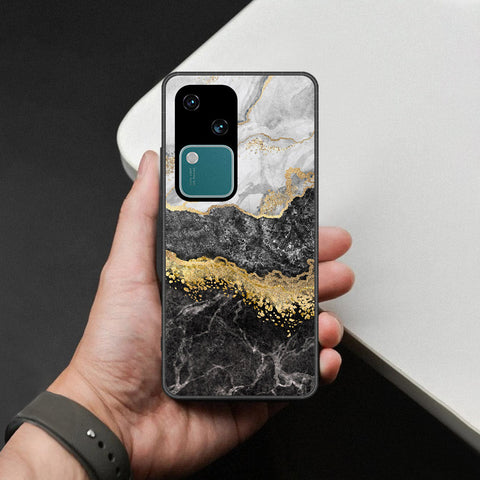 Vivo V30 Cover - Colorful Marble Series - HQ Ultra Shine Premium Infinity Glass Soft Silicon Borders Case