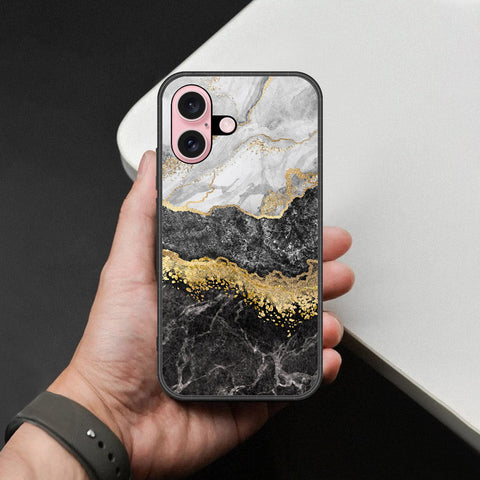 iPhone 16 Plus - Colorful Marble Series - HQ Ultra Shine Premium Infinity Glass Soft Silicon Borders Case