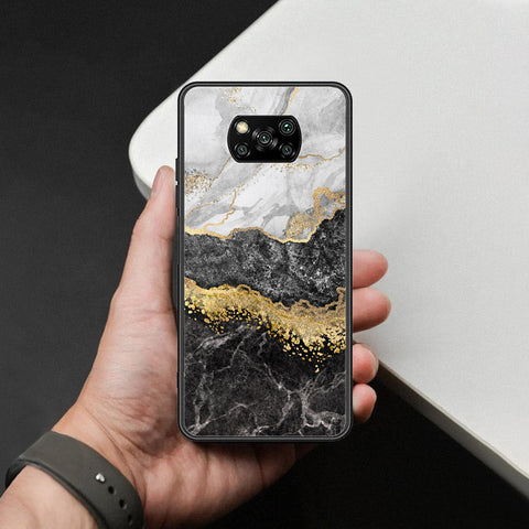 Xiaomi Poco X3 Cover - Colorful Marble Series - HQ Ultra Shine Premium Infinity Glass Soft Silicon Borders Case