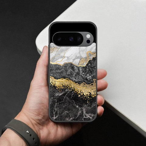 Google Pixel 9 Cover - Colorful Marble Series - HQ Ultra Shine Premium Infinity Glass Soft Silicon Borders Case