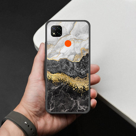 Xiaomi Poco C3 Cover - Colorful Marble Series - HQ Ultra Shine Premium Infinity Glass Soft Silicon Borders Case