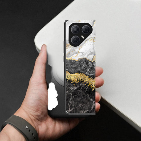 Tecno Pova 7 4G Cover - Colorful Marble Series - HQ Ultra Shine Premium Infinity Glass Soft Silicon Borders Case