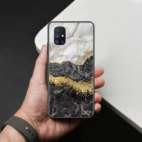 Samsung Galaxy M51 Cover - Colorful Marble Series - HQ Ultra Shine Premium Infinity Glass Soft Silicon Borders Case