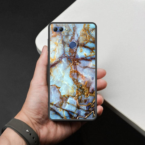 Huawei Y9 2018 Cover - Colorful Marble Series - HQ Ultra Shine Premium Infinity Glass Soft Silicon Borders Case