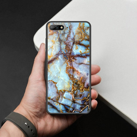 Huawei Y6 Prime 2018 Cover - Colorful Marble Series - HQ Ultra Shine Premium Infinity Glass Soft Silicon Borders Case