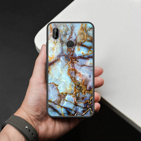 Huawei P20 Lite Cover - Colorful Marble Series - HQ Ultra Shine Premium Infinity Glass Soft Silicon Borders Case
