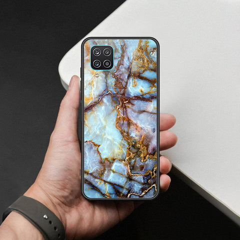 Samsung Galaxy A12 Cover - Colorful Marble Series - HQ Ultra Shine Premium Infinity Glass Soft Silicon Borders Case