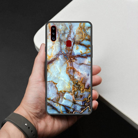 Samsung Galaxy A20s Cover - Colorful Marble Series - HQ Ultra Shine Premium Infinity Glass Soft Silicon Borders Case