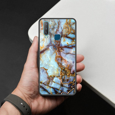Vivo Y12 Cover - Colorful Marble Series - HQ Ultra Shine Premium Infinity Glass Soft Silicon Borders Case