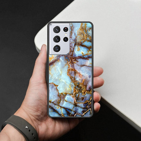 Samsung Galaxy S21 Ultra 5G Cover - Colorful Marble Series - HQ Ultra Shine Premium Infinity Glass Soft Silicon Borders Case