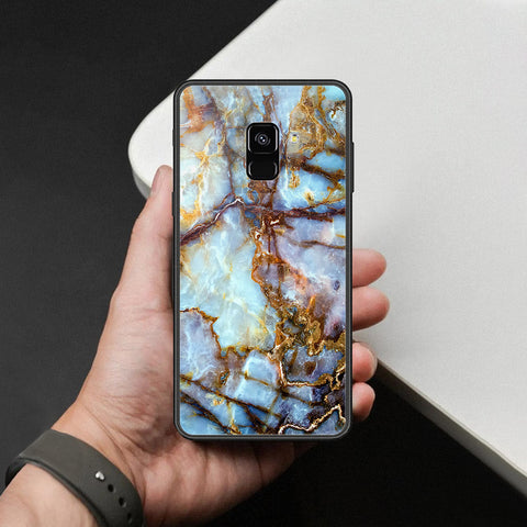 Samsung Galaxy A8 2018 Cover - Colorful Marble Series - HQ Ultra Shine Premium Infinity Glass Soft Silicon Borders Case