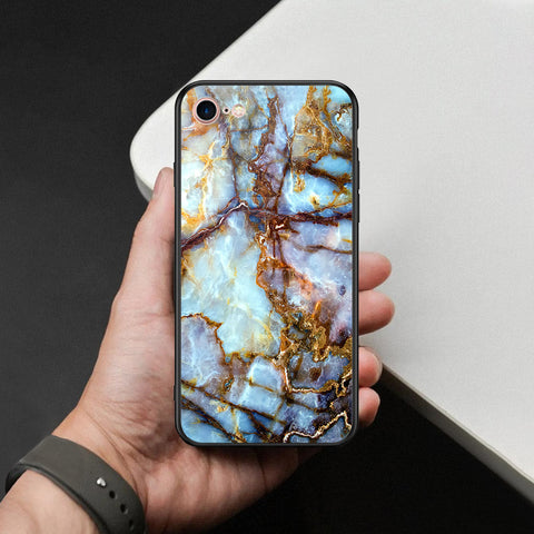 iPhone SE 2022 - Colorful Marble Series - HQ Ultra Shine Premium Infinity Glass Soft Silicon Borders Case
