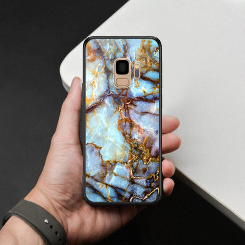 Samsung Galaxy S9 Cover - Colorful Marble Series - HQ Ultra Shine Premium Infinity Glass Soft Silicon Borders Case