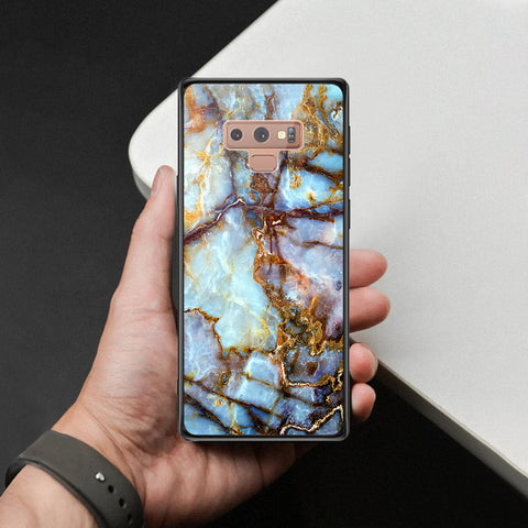 Samsung Galaxy Note 9 Cover - Colorful Marble Series - HQ Ultra Shine Premium Infinity Glass Soft Silicon Borders Case