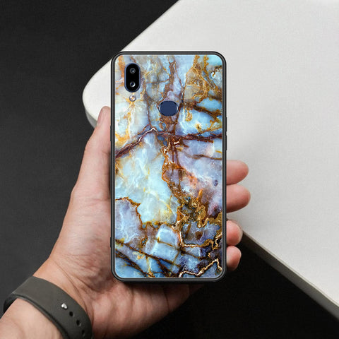 Samsung Galaxy A10s Cover - Colorful Marble Series - HQ Ultra Shine Premium Infinity Glass Soft Silicon Borders Case