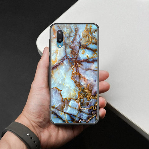 Samsung Galaxy A02 Cover - Colorful Marble Series - HQ Ultra Shine Premium Infinity Glass Soft Silicon Borders Case
