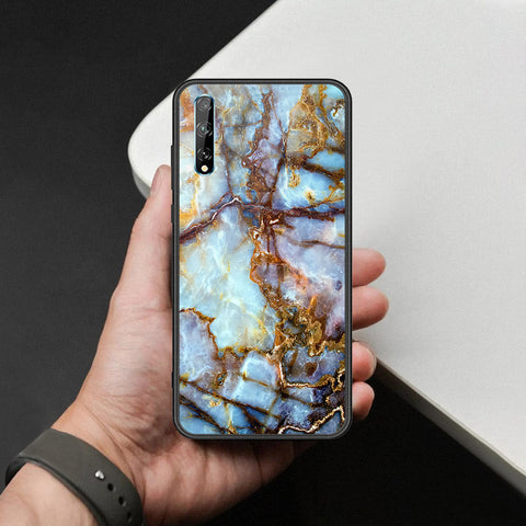 Huawei Y8p Cover - Colorful Marble Series - HQ Ultra Shine Premium Infinity Glass Soft Silicon Borders Case