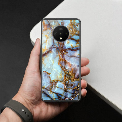 OnePlus 7T Cover - Colorful Marble Series - HQ Ultra Shine Premium Infinity Glass Soft Silicon Borders Case