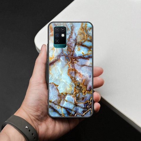 Infinix Note 10 Cover - Colorful Marble Series - HQ Ultra Shine Premium Infinity Glass Soft Silicon Borders Case