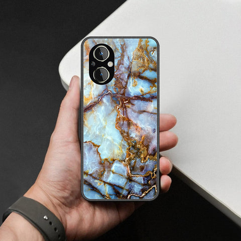 Oppo Reno 7Z 5G Cover - Colorful Marble Series - HQ Ultra Shine Premium Infinity Glass Soft Silicon Borders Case