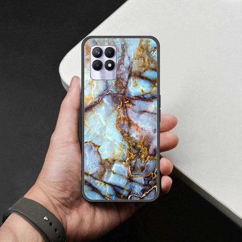 Realme 8i Cover - Colorful Marble Series - HQ Ultra Shine Premium Infinity Glass Soft Silicon Borders Case