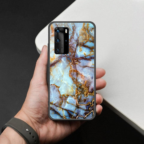 Huawei P40 Pro Cover - Colorful Marble Series - HQ Ultra Shine Premium Infinity Glass Soft Silicon Borders Case