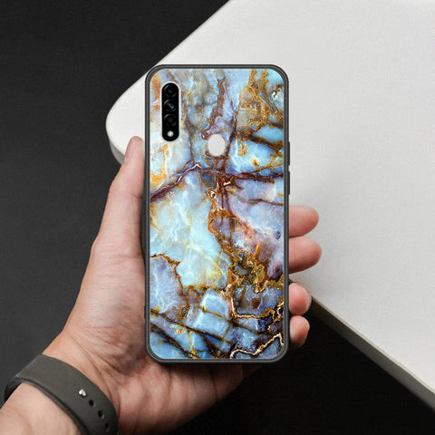 Oppo A8 Cover - Colorful Marble Series - HQ Ultra Shine Premium Infinity Glass Soft Silicon Borders Case