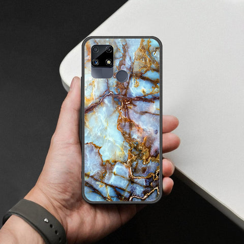 Realme Narzo 20 Cover - Colorful Marble Series - HQ Ultra Shine Premium Infinity Glass Soft Silicon Borders Case