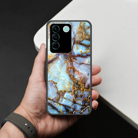 Vivo V27e Cover - Colorful Marble Series - HQ Ultra Shine Premium Infinity Glass Soft Silicon Borders Case