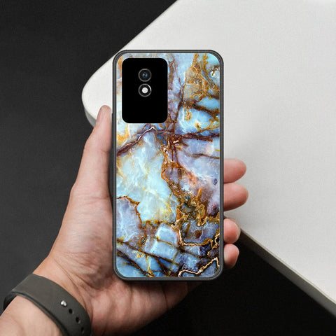 Vivo Y02A Cover - Colorful Marble Series - HQ Ultra Shine Premium Infinity Glass Soft Silicon Borders Case