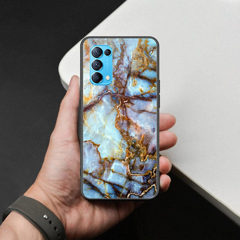 Oppo Reno 5 4G Cover - Colorful Marble Series - HQ Ultra Shine Premium Infinity Glass Soft Silicon Borders Case