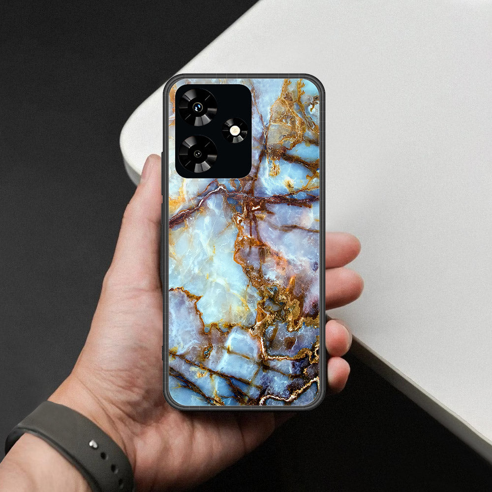 Infinix Hot 30 Cover - Colorful Marble Series - HQ Ultra Shine Premium Infinity Glass Soft Silicon Borders Case (Fast Delivery)
