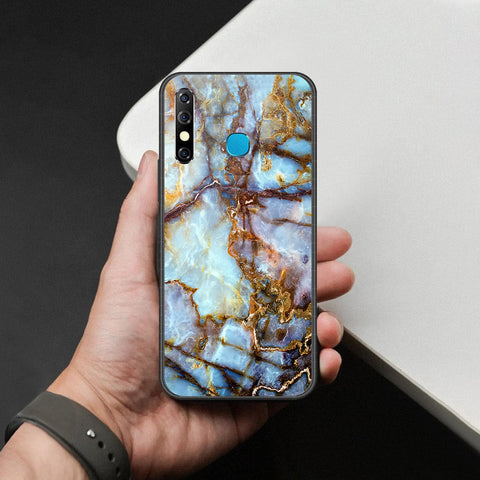 Infinix Hot 8 Cover - Colorful Marble Series - HQ Ultra Shine Premium Infinity Glass Soft Silicon Borders Case