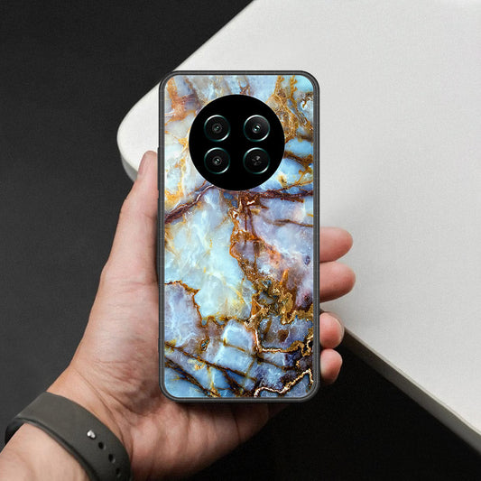Realme 12 4GCover - Colorful Marble Series - HQ Ultra Shine Premium Infinity Glass Soft Silicon Borders Case (Fast Delivery)