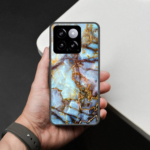 Xiaomi 14 Cover - Colorful Marble Series - HQ Ultra Shine Premium Infinity Glass Soft Silicon Borders Case
