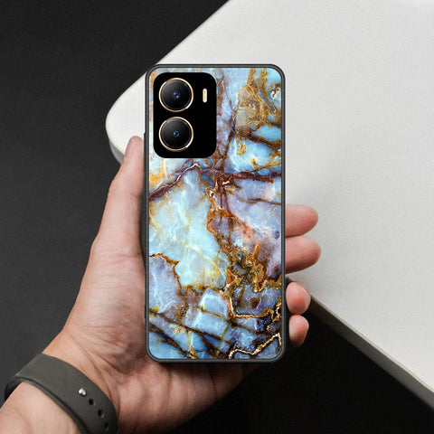 Vivo Y16 Cover - Colorful Marble Series - HQ Ultra Shine Premium Infinity Glass Soft Silicon Borders Case