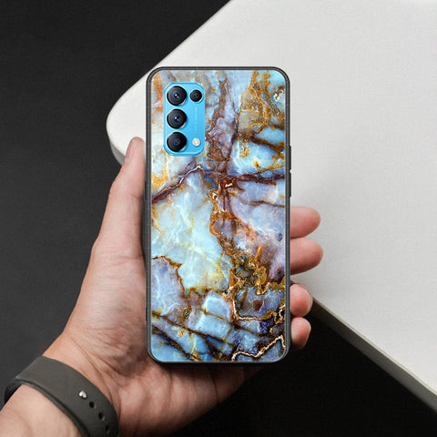Oppo Reno 5 5G Cover - Colorful Marble Series - HQ Ultra Shine Premium Infinity Glass Soft Silicon Borders Case