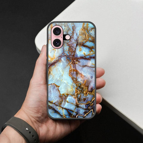 iPhone 16 Plus - Colorful Marble Series - HQ Ultra Shine Premium Infinity Glass Soft Silicon Borders Case