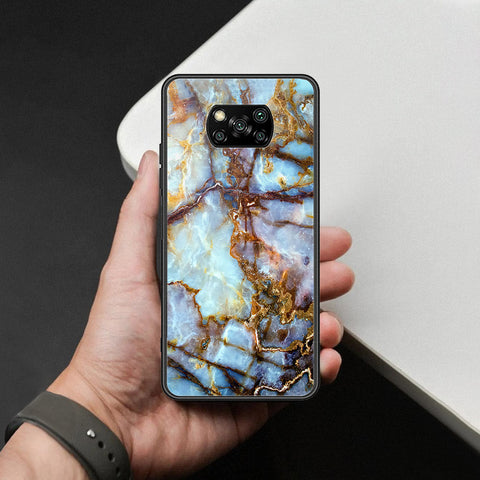 Xiaomi Poco X3 NFC Cover - Colorful Marble Series - HQ Ultra Shine Premium Infinity Glass Soft Silicon Borders Case