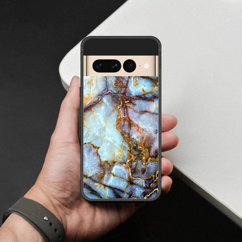 Google Pixel 7 Pro Cover - Colorful Marble Series - HQ Ultra Shine Premium Infinity Glass Soft Silicon Borders Case