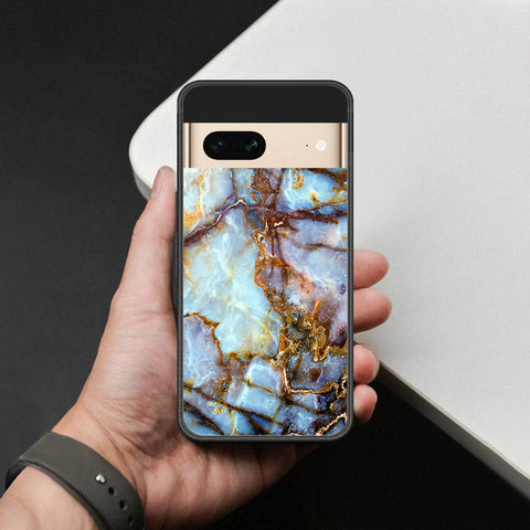 Google Pixel 7 Cover - Colorful Marble Series - HQ Ultra Shine Premium Infinity Glass Soft Silicon Borders Case
