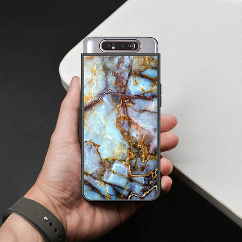 Samsung Galaxy A90 Cover - Colorful Marble Series - HQ Ultra Shine Premium Infinity Glass Soft Silicon Borders Case