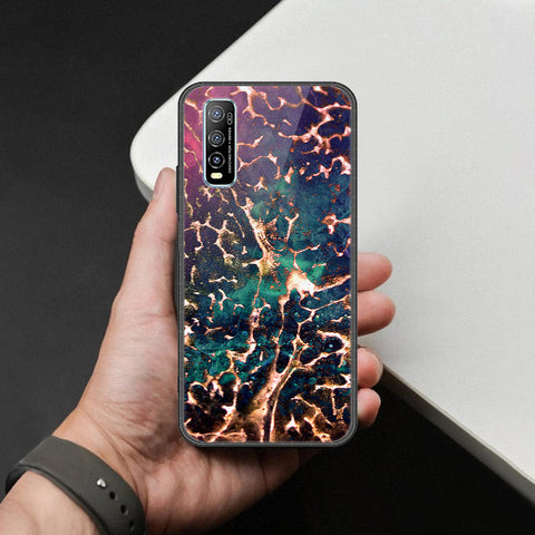 Vivo Y70s Cover - Colorful Marble Series - HQ Ultra Shine Premium Infinity Glass Soft Silicon Borders Case