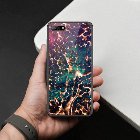 Huawei Y6 Prime 2018 Cover - Colorful Marble Series - HQ Ultra Shine Premium Infinity Glass Soft Silicon Borders Case
