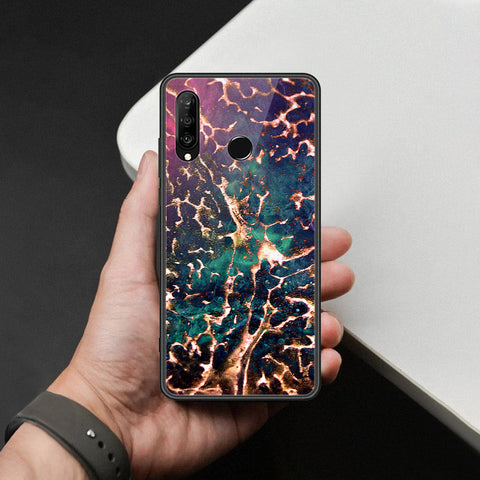 Huawei Nova 4e Cover - Colorful Marble Series - HQ Ultra Shine Premium Infinity Glass Soft Silicon Borders Case