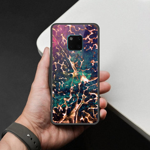Huawei Mate 20 Pro Cover - Colorful Marble Series - HQ Ultra Shine Premium Infinity Glass Soft Silicon Borders Case
