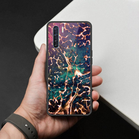 Oppo F15 Cover - Colorful Marble Series - HQ Ultra Shine Premium Infinity Glass Soft Silicon Borders Case