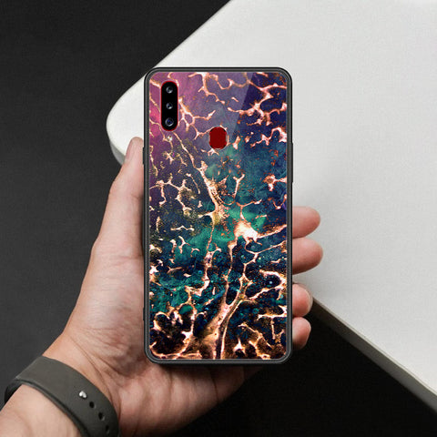 Samsung Galaxy A20s Cover - Colorful Marble Series - HQ Ultra Shine Premium Infinity Glass Soft Silicon Borders Case