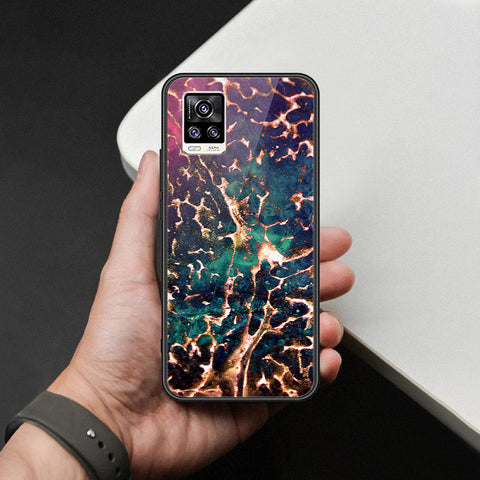 Vivo V20 Cover - Colorful Marble Series - HQ Ultra Shine Premium Infinity Glass Soft Silicon Borders Case